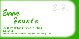 emma hevele business card